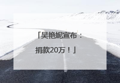 吴艳妮宣布：捐款20万！