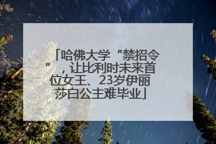 哈佛大学“禁招令”，让比利时未来首位女王、23岁伊丽莎白公主难毕业