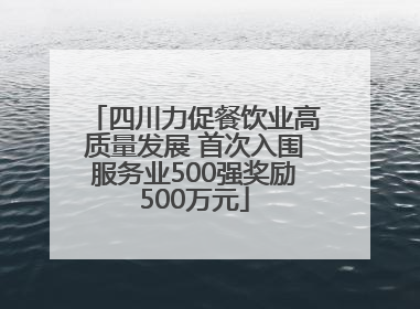 四川力促餐饮业高质量发展 首次入围服务业500强奖励500万元