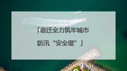 宿迁全力筑牢城市防汛“安全堤”
