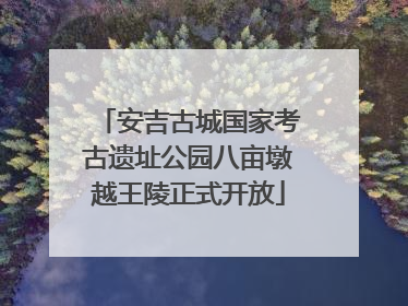 安吉古城国家考古遗址公园八亩墩越王陵正式开放