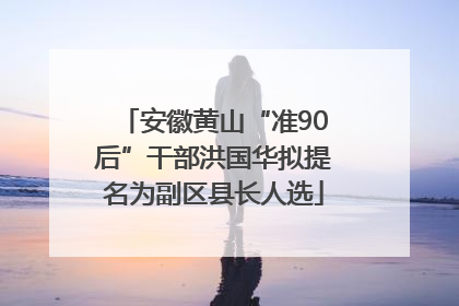 安徽黄山“准90后”干部洪国华拟提名为副区县长人选