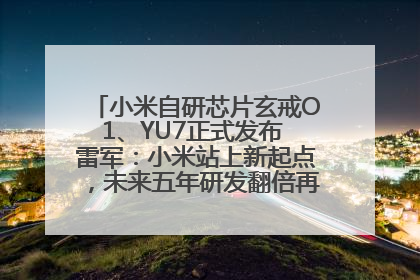 小米自研芯片玄戒O1、YU7正式发布 雷军：小米站上新起点，未来五年研发翻倍再投2000亿元