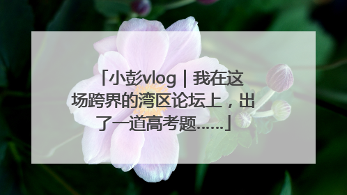 小彭vlog｜我在这场跨界的湾区论坛上，出了一道高考题……