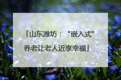 山东潍坊：“嵌入式”养老让老人近享幸福