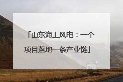 山东海上风电：一个项目落地一条产业链