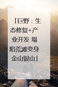 巨野：生态修复+产业开发 塌陷荒滩变身金山银山