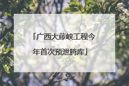 广西大藤峡工程今年首次预泄腾库