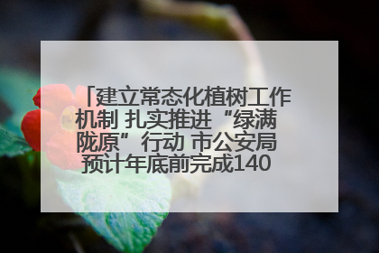 建立常态化植树工作机制 扎实推进“绿满陇原”行动 市公安局预计年底前完成1402亩绿化任务