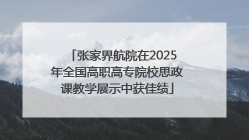 张家界航院在2025年全国高职高专院校思政课教学展示中获佳绩
