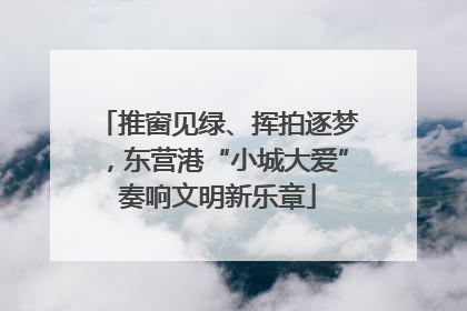 推窗见绿、挥拍逐梦，东营港“小城大爱”奏响文明新乐章