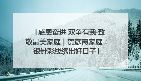 感恩奋进 双争有我·致敬最美家庭｜贺彦霞家庭：银针彩线绣出好日子