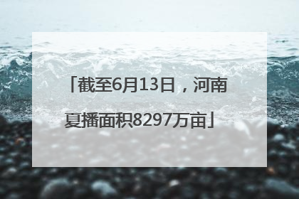 截至6月13日，河南夏播面积8297万亩