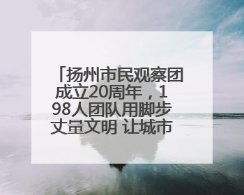 扬州市民观察团成立20周年，198人团队用脚步丈量文明 让城市更有温度