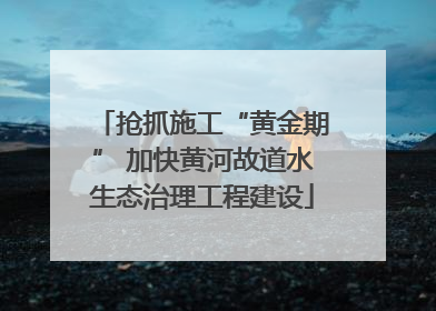 抢抓施工“黄金期” 加快黄河故道水生态治理工程建设