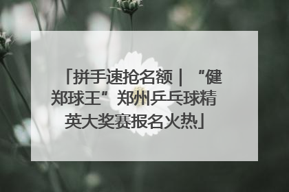 拼手速抢名额｜“健郑球王”郑州乒乓球精英大奖赛报名火热