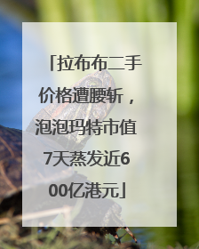 拉布布二手价格遭腰斩，泡泡玛特市值7天蒸发近600亿港元