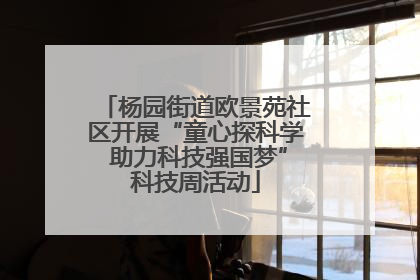 杨园街道欧景苑社区开展“童心探科学 助力科技强国梦”科技周活动
