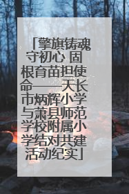 擎旗铸魂守初心 固根育苗担使命——天长市炳辉小学与萧县师范学校附属小学结对共建活动纪实