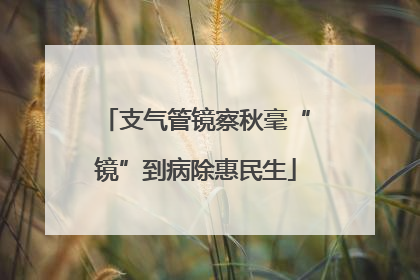 支气管镜察秋毫“镜”到病除惠民生