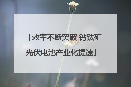 效率不断突破 钙钛矿光伏电池产业化提速