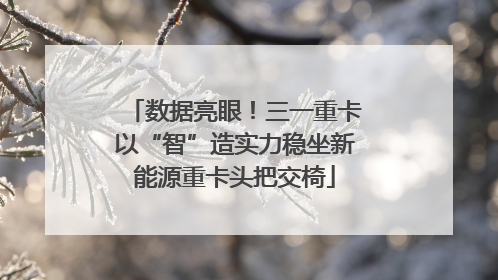 数据亮眼！三一重卡以“智”造实力稳坐新能源重卡头把交椅