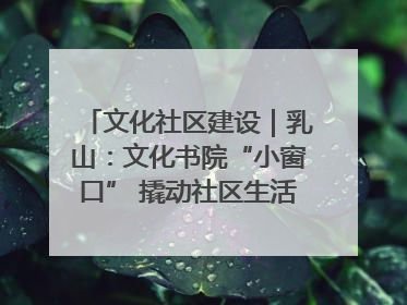 文化社区建设｜乳山：文化书院“小窗口” 撬动社区生活“大幸福”