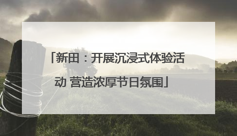 新田：开展沉浸式体验活动 营造浓厚节日氛围
