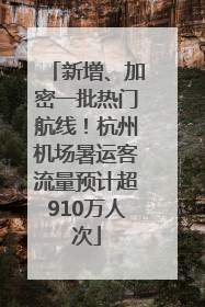 新增、加密一批热门航线！杭州机场暑运客流量预计超910万人次