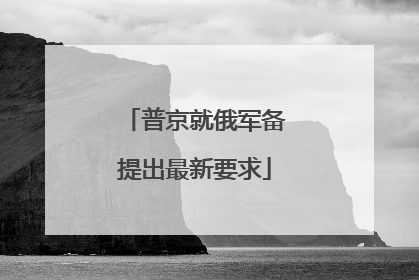 普京就俄军备提出最新要求