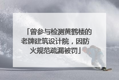 曾参与检测黄鹤楼的老牌建筑设计院，因防火规范疏漏被罚