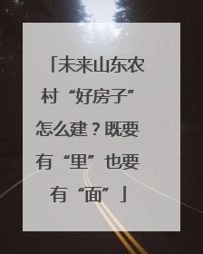 未来山东农村“好房子”怎么建？既要有“里”也要有“面”