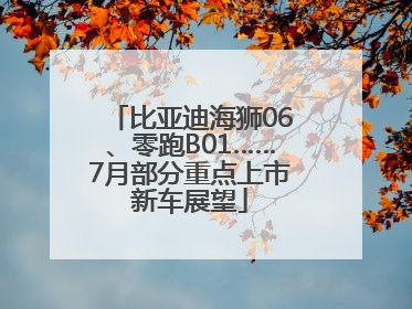 比亚迪海狮06、零跑B01……7月部分重点上市新车展望