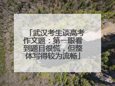 武汉考生谈高考作文题：第一眼看到题目很慌，但整体写得较为流畅