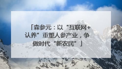 森参元：以“互联网+认养”重塑人参产业，争做时代“新农民”