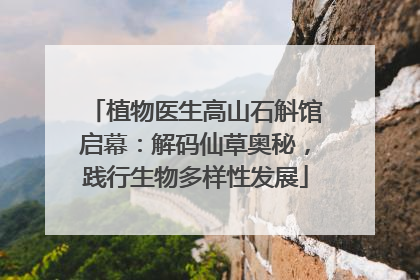 植物医生高山石斛馆启幕：解码仙草奥秘，践行生物多样性发展