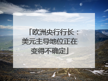 欧洲央行行长：美元主导地位正在变得不确定