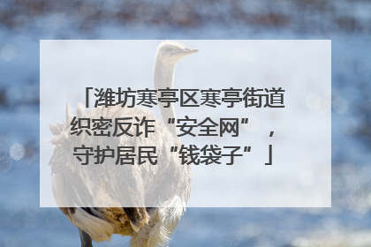 潍坊寒亭区寒亭街道织密反诈“安全网”，守护居民“钱袋子”