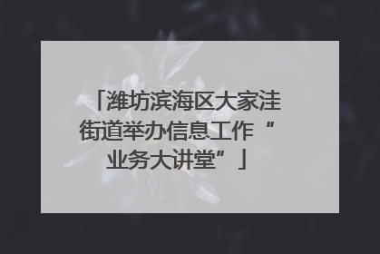 潍坊滨海区大家洼街道举办信息工作“业务大讲堂”