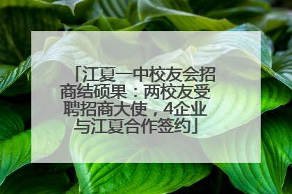 江夏一中校友会招商结硕果：两校友受聘招商大使，4企业与江夏合作签约