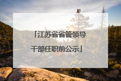 江苏省省管领导干部任职前公示
