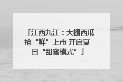江西九江：大棚西瓜抢“鲜”上市 开启夏日“甜蜜模式”