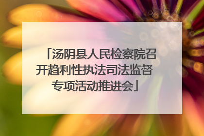 汤阴县人民检察院召开趋利性执法司法监督专项活动推进会