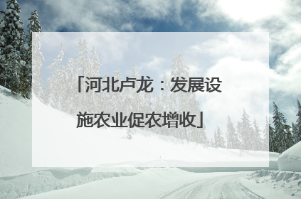 河北卢龙：发展设施农业促农增收