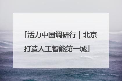 活力中国调研行｜北京打造人工智能第一城