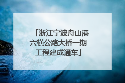 浙江宁波舟山港六横公路大桥一期工程建成通车