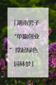 湖南男子“单腿创业”撑起绿色园林梦