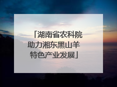 湖南省农科院助力湘东黑山羊特色产业发展