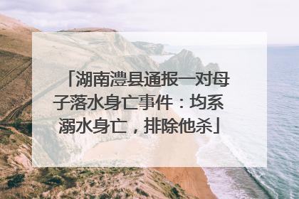 湖南澧县通报一对母子落水身亡事件：均系溺水身亡，排除他杀