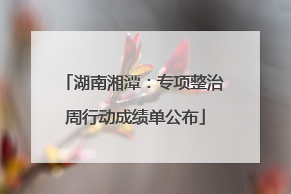 湖南湘潭：专项整治周行动成绩单公布